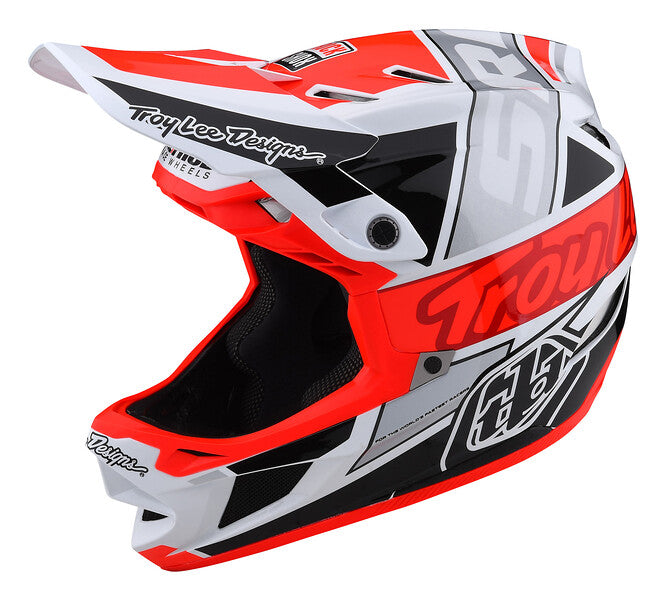 Casco Troy Lee Designs D4 Composite Team Sram White / Glo Red